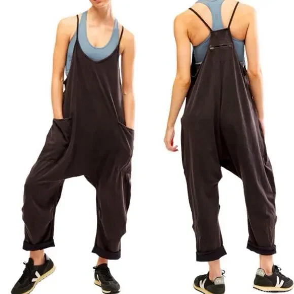 Free People Movement Hot Shot Onesie Washed Black Size Small - Picture 3 of 13